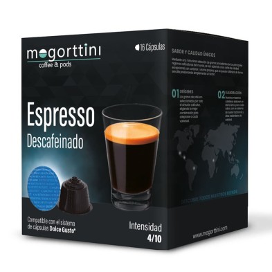 Descafeinado Mogorttini 16 Cápsulas compatibles Dolce Gusto Descafeinado Mogorttini 16 Cápsulas compatibles Dolce Gusto