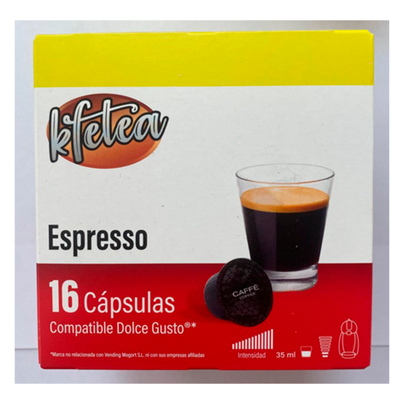 Café Espresso compatibles con Dolce Gusto de Kfetea, 16 cápsulas
