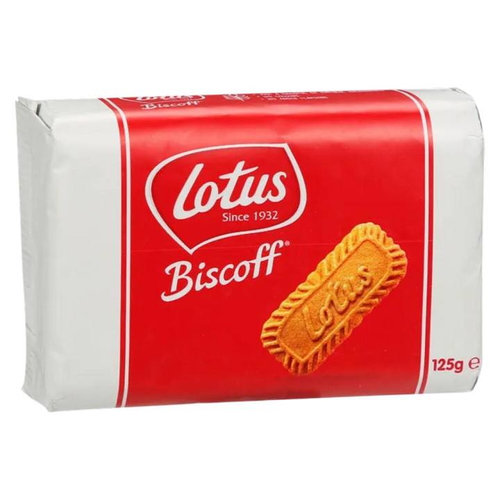 Paquete de galletas Lotus Biscoff 125 g para servir con el café
