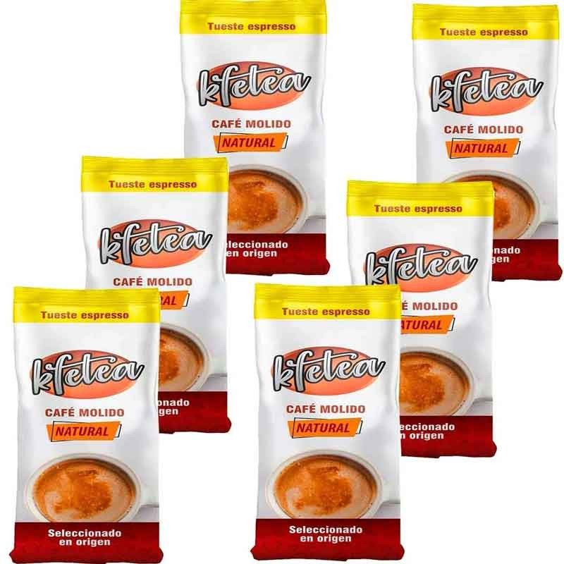 Kfetea Natural Café Molido: 6 Paquetes de 250g de Sabor Excepcional