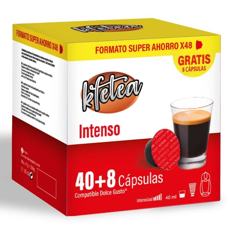 Formato Super Ahorro compatible Dolce gusto Intenso Kfetea 48 cápsulas Formato Super Ahorro compatible Dolce gusto Intenso Kfetea 48 cápsulas