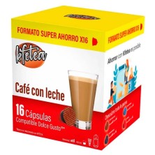 Café con Leche Kfetea, 16 cápsulas compatibles con Dolce Gusto
