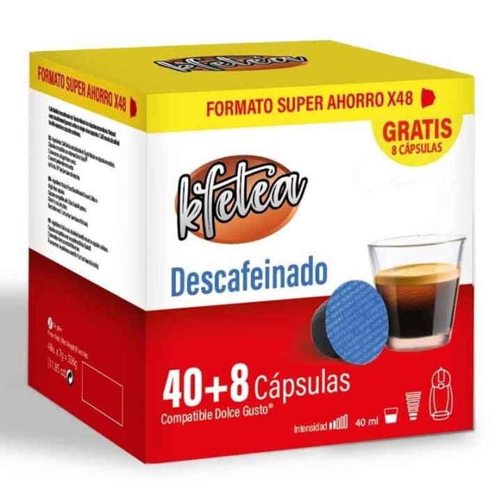 Descafeinado Kfetea 48 Cápsulas Compatibles Dolce Gusto