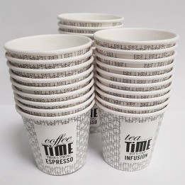 Vasos de papel 100cc 4oz Coffee Time | Pack 50 desechables