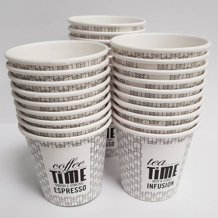 Vasos de papel 100cc 4oz Coffee Time | Pack 50 desechables