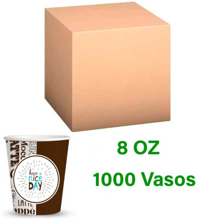 Vasos de Cartón 8 oz 240 ml Caja 1000 Unidades