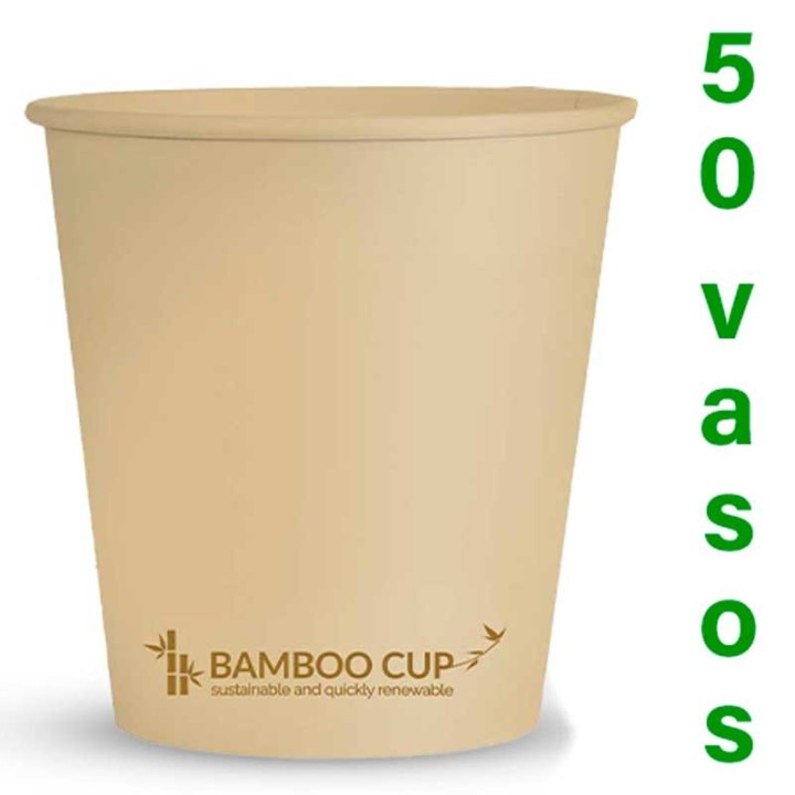 Vasos de Bambú 110 ml para Café Pack 50 Unidades