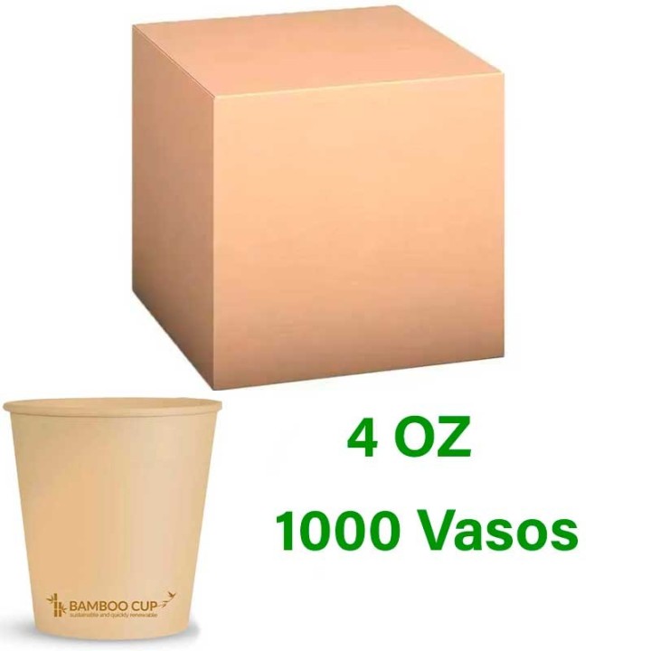 Vasos de Bambú 4 oz para Café 110 ml Formato Ahorro 1000 Ud